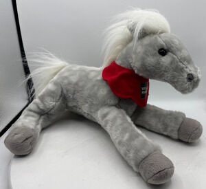 Wells Fargo Bank Legendary Pony Shamrock Plush Toy Horse 2013 Gray & White Farm